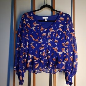 Women's Blue Floral Top